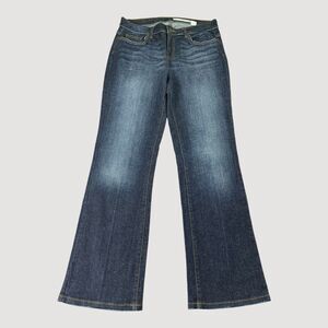 DKNY Jeans Womens 10R (30x31) Blue‎ SOHO Flare Whiskered Dark Wash Denim